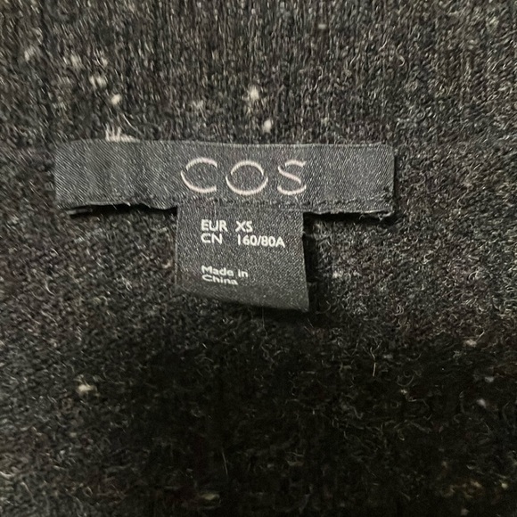 COS Black Flecked 100% Wool Cardigan Sweater - Picture 3 of 6